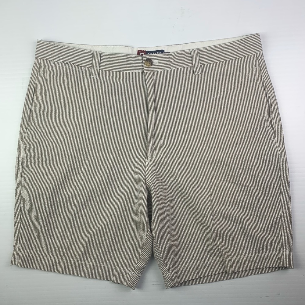 CHAPS Mens Seersucker Flat Front Shorts Size 38